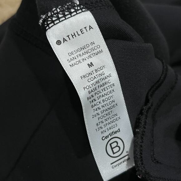 Athleta Delancey Shine Tight Faux Leather Black Size Medium - Picture 4 of 8